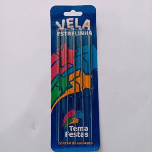VELA ESTRELINHA COM 05 UNIDADES TEMA FESTAS