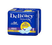 ABSORVENTE DELICACY GEL NOTURNO SUAVE C/ABAS 8UND