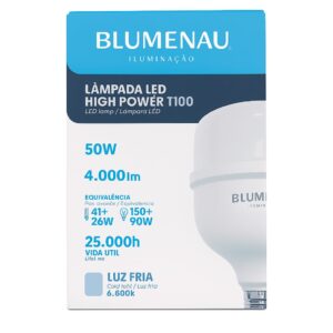 LAMPADA DE LED HIGH POWER T100 50W 4.000IM